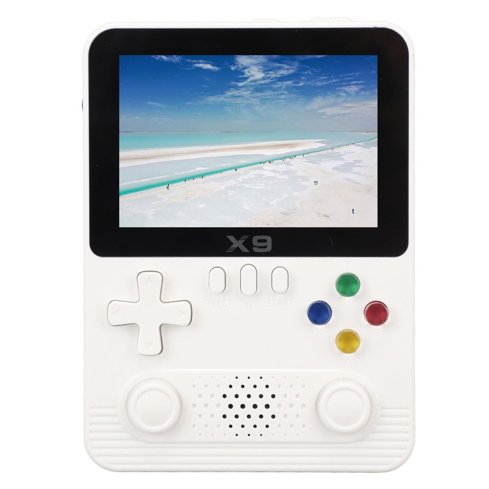LUCKDANO Handheld Games Consoles Portable Game Console with 3.5-inch IPS Screen, Supports TV Connection, Twoplayer Game Mode, Comes with 32GB Memory Card, Green Children'. (White)