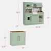Best Choice Products Pretend Play Kitchen for Kids, Interactive Wooden Toddler Playset with Island, Espresso Machine, 17 Accessories - Sage view 2
