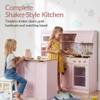 Best Choice Products Pretend Play Kitchen for Kids, Interactive Wooden Toddler Playset with Island, Espresso Machine, 17 Accessories - Sage view 3