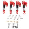 4pcs Red Aluminum Alloy RC Shock Absorbers with High Elastic Spring, Metal Shock Absorbers for Scx24 1/24 RC Car, Durable Replacement Suspension Parts for Off - Road view 1