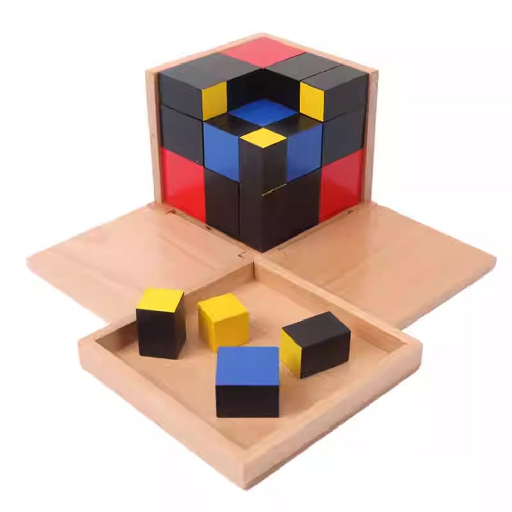 LLTCMAOYI Montessori Binomial & Trinomial Cube, Develop Spatial Awareness & Mathematical Thinking,Trinomial