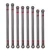 8pcs/lot Internally Threaded Aluminum Link with M3 Rod End Set 313mm Wheelbase for 1/10 RC Crawler Axial SCX10 RGT 86100(Titanium (D7mm)) view 1