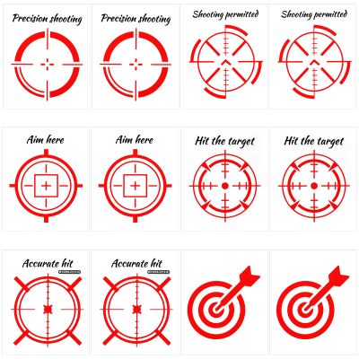 12pcs Toilet Aiming Stickers, Waterproof Potty Training Stickers for Boys Red Pee Decals for Bathroom Urinal & Restroom Toilet Bowl