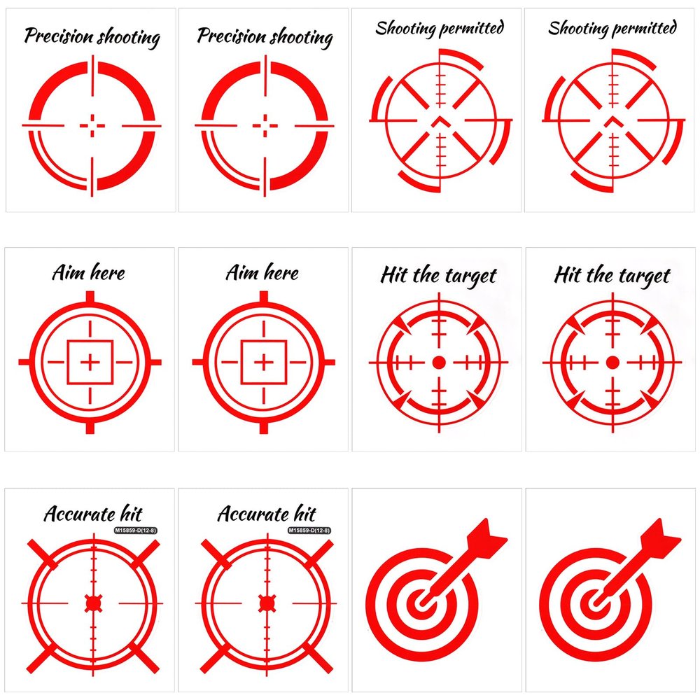 12pcs Toilet Aiming Stickers, Waterproof Potty Training Stickers for Boys Red Pee Decals for Bathroom Urinal & Restroom Toilet Bowl