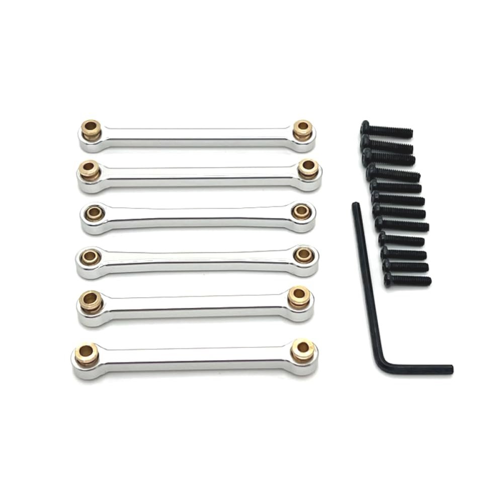 COMODO Metal Front and Rear Tie Rod Set for 1/14 Scale RC Car Compatible with 144016 144018 Models(Silver)