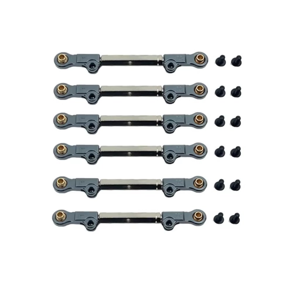 AQWBTYD Compatible with MJX 10208 V2 1/10 RC Car Upgrade Modification Replacement Parts Accessories Metal Adjustable Pull Rod RC Assortment(Gray)