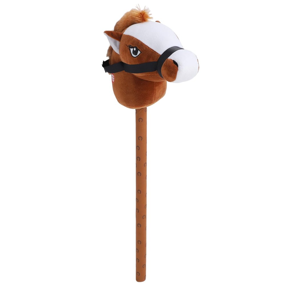 Hamwesh Hobby Horse, 70cm Handcrafted Stick Horse On A Stick with 2 Real Sound Effects Neighing and Galloping for Kids Toddlers Boys Girls (Brown)