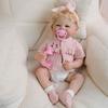 ROSHUAN 20 Inch Full Silicone Realistic Reborn Baby Doll Lifelike Full Vinyl Dolls Reborn Baby Girl Newborn Babies Toy Pink Clothes Headband that Look Real Life Baby Doll Babe Toys Birthday Gifts view 1