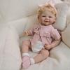 ROSHUAN 20 Inch Full Silicone Realistic Reborn Baby Doll Lifelike Full Vinyl Dolls Reborn Baby Girl Newborn Babies Toy Pink Clothes Headband that Look Real Life Baby Doll Babe Toys Birthday Gifts view 2