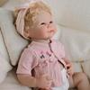 ROSHUAN 20 Inch Full Silicone Realistic Reborn Baby Doll Lifelike Full Vinyl Dolls Reborn Baby Girl Newborn Babies Toy Pink Clothes Headband that Look Real Life Baby Doll Babe Toys Birthday Gifts view 3