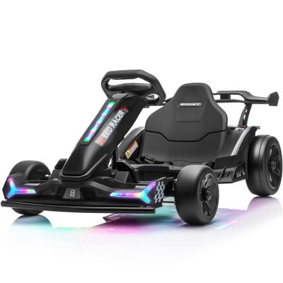 24V Ride On Toys for Big Kids, Electric Go Kart w/4-Level Length Adjustable Seat, Crazy Kart w/Fast 800W Motor, 3-Speeds Mode(8.2MPH Max), Sport/Drifting Modes, Rainbow LED, Bluetooth
