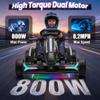 24V Ride On Toys for Big Kids, Electric Go Kart w/4-Level Length Adjustable Seat, Crazy Kart w/Fast 800W Motor, 3-Speeds Mode(8.2MPH Max), Sport/Drifting Modes, Rainbow LED, Bluetooth view 4