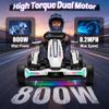 24V Ride On Toys for Big Kids, Electric Go Kart w/4-Level Length Adjustable Seat, Crazy Kart w/Fast 800W Motor, 3-Speeds Mode(8.2MPH Max), Sport/Drifting Modes, Rainbow LED, Bluetooth view 4