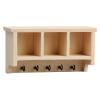 1:12 Scale Dollhouse Miniature Wall Shelf with Hooks, Modern Minimalist Unfinished Wood Hanging Rack, Dollhouse Furniture & Miniature Accessories for DIY Mini Scene Decor view 1