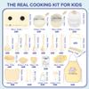 Gotoofun Kids Cooking Sets Real Electric Dual Stove Montessori Mini Kitchen for Real Food Making Safe Utensils, Apron & Cookware - Great for Pretend Play Learning view 2