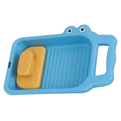 Mini Crocodile Wash-board Portable Laundry Scrubber, Space Saving Cleaning Board, Kids Training Tool | Compact Household Washing Aid For Home Laundry Cleaning Use