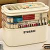 Home Travel Medicine Storage Box,Portable Medicine Cabinet First Aid Kit with Secure Handles,Multipurpose Medical Box for Pill Organization Vitamins Supplements (Cream White,15.288.8612.8inch) view 1
