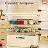 Home Travel Medicine Storage Box,Portable Medicine Cabinet First Aid Kit with Secure Handles,Multipurpose Medical Box for Pill Organization Vitamins Supplements (Cream White,15.288.8612.8inch) view 3