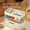 Home Travel Medicine Storage Box,Portable Medicine Cabinet First Aid Kit with Secure Handles,Multipurpose Medical Box for Pill Organization Vitamins Supplements (Cream White,15.288.8612.8inch) view 4
