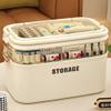 Home Travel Medicine Storage Box,Portable Medicine Cabinet First Aid Kit with Secure Handles,Multipurpose Medical Box for Pill Organization Vitamins Supplements (Cream White,15.288.8610.63inch) view 1