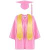 2026 Kindergarten Preschool Graduation Cap and Gown Tassel Stole Sets Graduates Party Robe Decorations Kids Age 2-12 Years,Pink,4-5 Years view 1