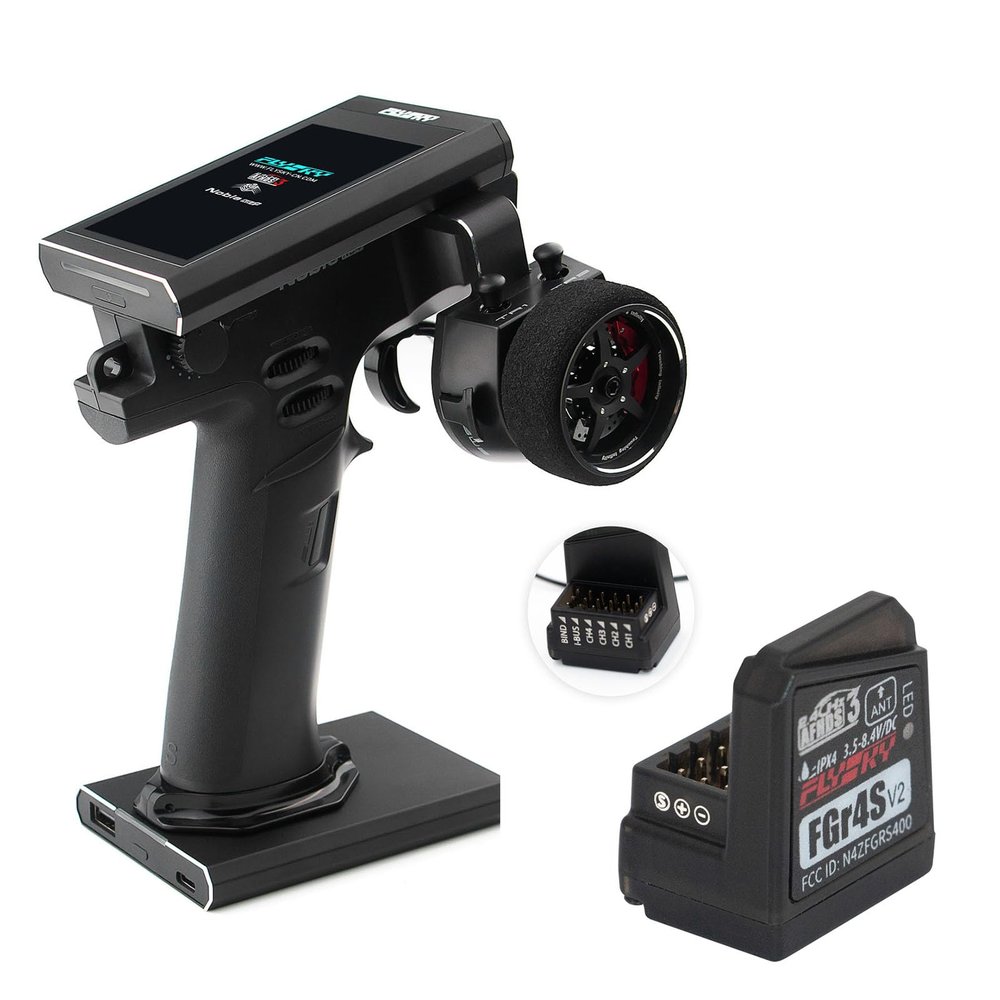Hylukon Flysky Noble NB4+ 2.4G 8CH Transmitter with FGR4S Receiver AFHDS 3 Protocol, Remote Controller for Remote Control Car Boat Models