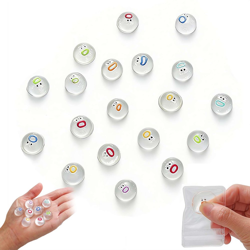 10Pcs Clear Emoticon Squeezes,Mini Cute Big Mouth Soft Squeezes,Funny Stress Relief Balls Squishies Gift for Office Desk Party Favors Goodie Bag Easter Egg Fillers