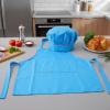 Classicseali Kids Apron and Chef Hat Set,Adjustable Blue Chef Apron for Kids with 2 Pockets, Kid Aprons for Girls and Boys, for Cooking Baking view 4