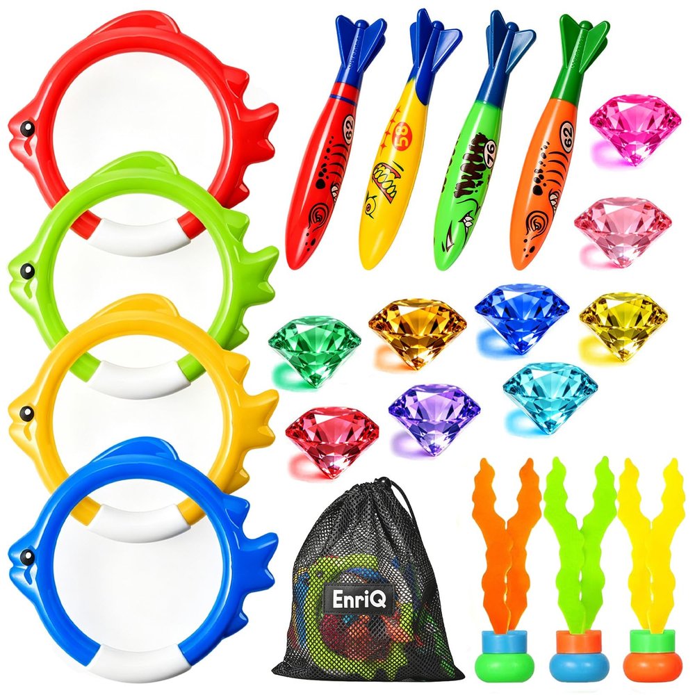 EnriQ Pool Toys for Kids Ages 4-8 8-12 Summer Pool Diving Toys Gems
