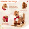 FUNLIO Pony Rocking Horse for Toddlers 6 Months to 3 Years, Cute Baby Rocking Horse with Safety Belt, Stuffed Plush Ride on Horse, Easy to Assemble Baby Rocker, Nursery, CPC & CE Certified - Brown view 3