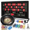 Juiseaty 16 ABS Roulette Wheel Set for Adults, Roulette Table and Wheel, 47 x 24 Roulette Mat, Dealer Button, 100 ABS Poker Chips, 2 Decks of Cards,Casino Games for Parties view 1