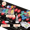 Juiseaty 16 ABS Roulette Wheel Set for Adults, Roulette Table and Wheel, 47 x 24 Roulette Mat, Dealer Button, 100 ABS Poker Chips, 2 Decks of Cards,Casino Games for Parties view 3
