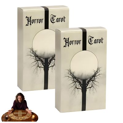 BINGONE Horror Gothic Tarot Deck, Horror Tarot Deck and Guidebook, 78 Dark Art Cards & Full Deck,Tarot Cards for Beginners,Fortune Telling Toys, Durable Cards, for Beginners (2 pcs)