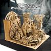 3D Wooden Puzzle for Adults, Mechanical Floating Island Marble Run Roller Coaster DIY Assembly Craft Model Kit with Steel Balls, STEM Desk Display Collectible (1102PCS) view 2