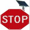Solar LED Traffic Stop Sign - Reflective Octagon Aluminum Sign for Enhanced Intersection Safety - Blinking Warning Light for Effective Traffic Control view 1