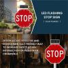 Solar LED Traffic Stop Sign - Reflective Octagon Aluminum Sign for Enhanced Intersection Safety - Blinking Warning Light for Effective Traffic Control view 3