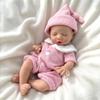 AMZBB 12 Drink & Wet Silicone Baby Dolls Sleeping Girl, 3Lb Weighted Silicone Reborn Dolls Full Body, Petite Preemie Doll with Complete Gift-Ready Set view 2