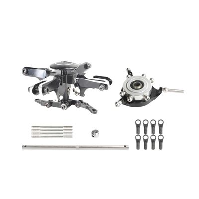 Rotor Head Set with Swashplate Black TL45053 TL50028 Aluminum CNC Material Compatible with Tarot RC 450 500 Helicopter Quadcopter(for 450)