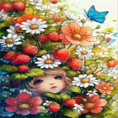 2000 Piece Puzzle for Adults, Cute Girl Flowers Puzzle, Impossible Difficult Hard Challenging Jigsaw Puzzles for Adults 2000 Pieces, Family Games Gifts for Friends Seniors (39.4 x 27.6 inch)