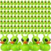 Sotiff 100 Pcs Mini Alien Rubber Ducks Alien Party Favors Small Tiny Aliens Figurines Duck to Hide and Seek for Cruise Ship Space Party Favor Rave Trinkets Goodie Bag Gift Basket Stuffing (Green) view 1