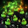 Sotiff 100 Pcs Mini Alien Rubber Ducks Alien Party Favors Small Tiny Aliens Figurines Duck to Hide and Seek for Cruise Ship Space Party Favor Rave Trinkets Goodie Bag Gift Basket Stuffing (Green) view 4