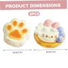 2-Pack Squish Toys, Ultra Soft Slow Rising Cake Squeeze Toys with Bursting Feeling, Sensory Toy for Stress Relief, Realistic Strawberry Tart and Rice Ball Cat Paw, Stress Ball, Sensory view 3