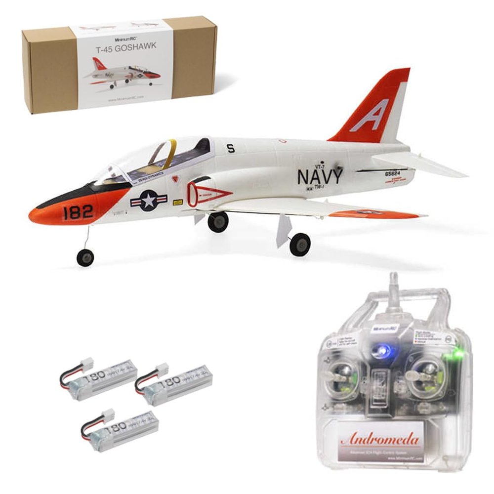 Domiuie T-45 Minimum RC Jet Aircraft Model, Brushless Motor Fixed Wing RC Fan Plane with 30mm EDF Ducted, Gyro Stabilization, Lightweight Foam Remote Control Aircraft Kit for Adults Enthusiasts