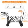 Foldable Wagon Cart with Removable Canopy, All-Terrain Heavy-Duty Collapsible Wagon for Camping, Beach, Garden & Shopping view 3