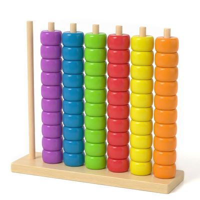 Color Matching Stacking Puzzle Game, 2026 New Wooden Color Match Challenge Game Fast Color Stack Challenge Ring Stack Puzzle with Racks and Rings, Tabletop Brain Teaser for Family Friend Fun (1, #B)