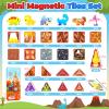 Minecftoy 36PCS Mini Magnetic Tiles Dinosaur Kids Toys with Case - Toddler Travel Essentials Outdoor Set, Magnetic Blocks Montessori Preschool Sensory Building Toys for 3 4 5 Year Old Boys view 2