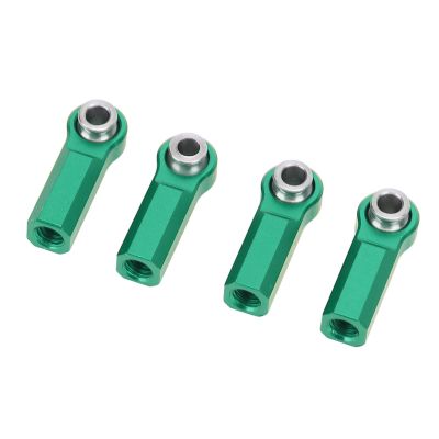 Asixxsix M4 Ball Joint Head, 4 Pcs Alloy Link Rod End with M4 Thread 7mm Diameter for RC Model Car Tie Rods Set (Green)