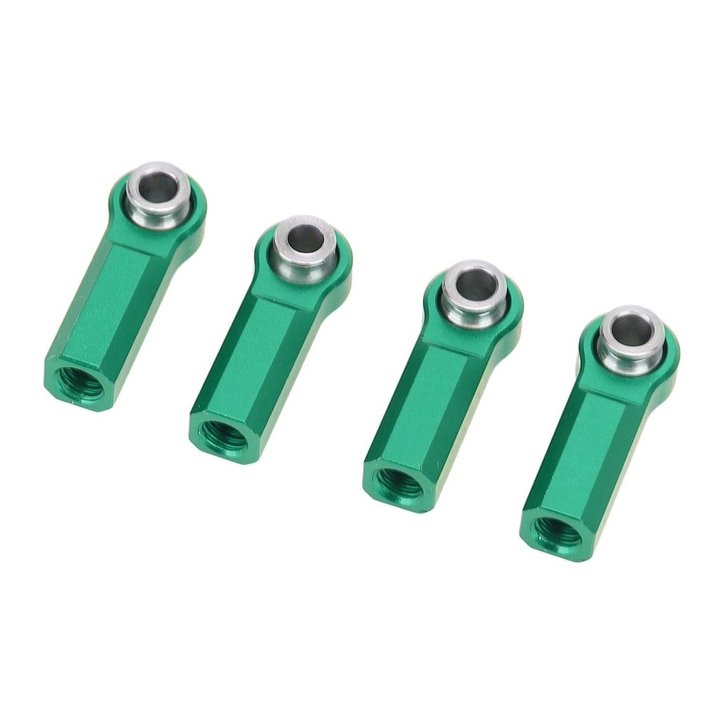 Asixxsix M4 Ball Joint Head, 4 Pcs Alloy Link Rod End with M4 Thread 7mm Diameter for RC Model Car Tie Rods Set (Green)