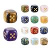 2pcs Natural Gemstone Dice Set 15mm Rounded Crystal Dice Semi Precious Stone Table Game Dice RPG Gaming Dice Healing Crystal (Clear Quartz) view 2