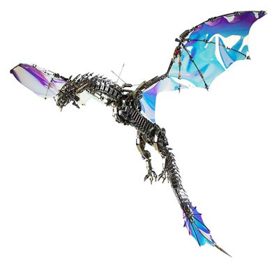 3000+ PCS Metal Dragon Model Kit, Large 3D DIY Mechanical Dragon Assembly, Premium Steel Puzzle Model, Mecha Style Collectible Display, Creative Desk Decor Gift for Adults